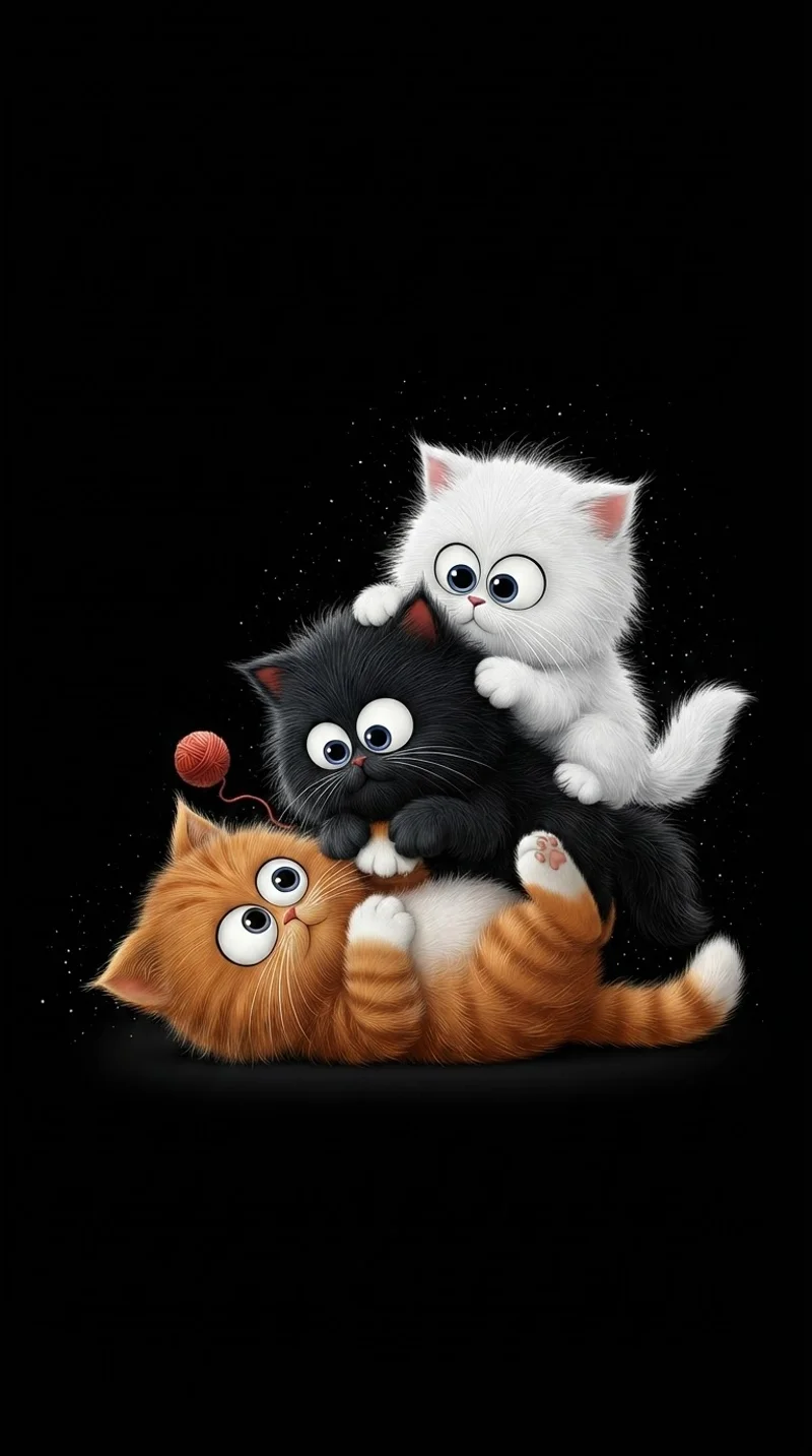Cute Fluffy Kittens AMOLED Phone Wallpaper Wallpaper | Picmaze