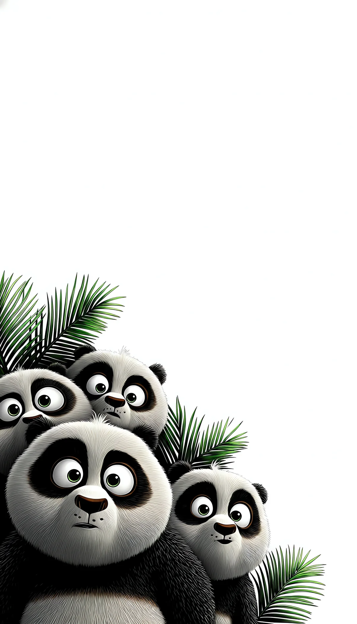 Cute Panda Family Minimal White Background Phone Wallpaper wallpaper - Panda Wallpapers | Picmaze