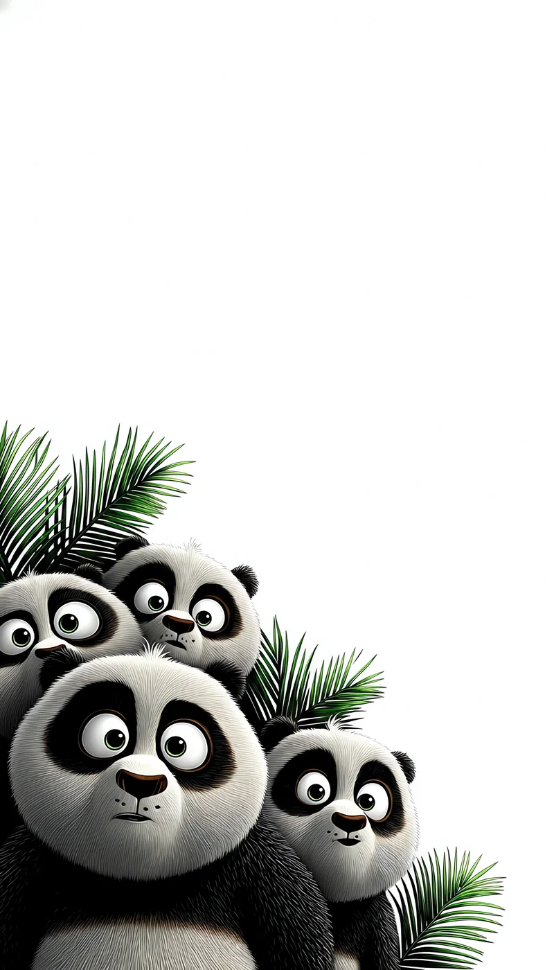 Cute Panda Family Minimal White Background Phone Wallpaper - Panda Wallpapers mobile Wallpaper | Picmaze