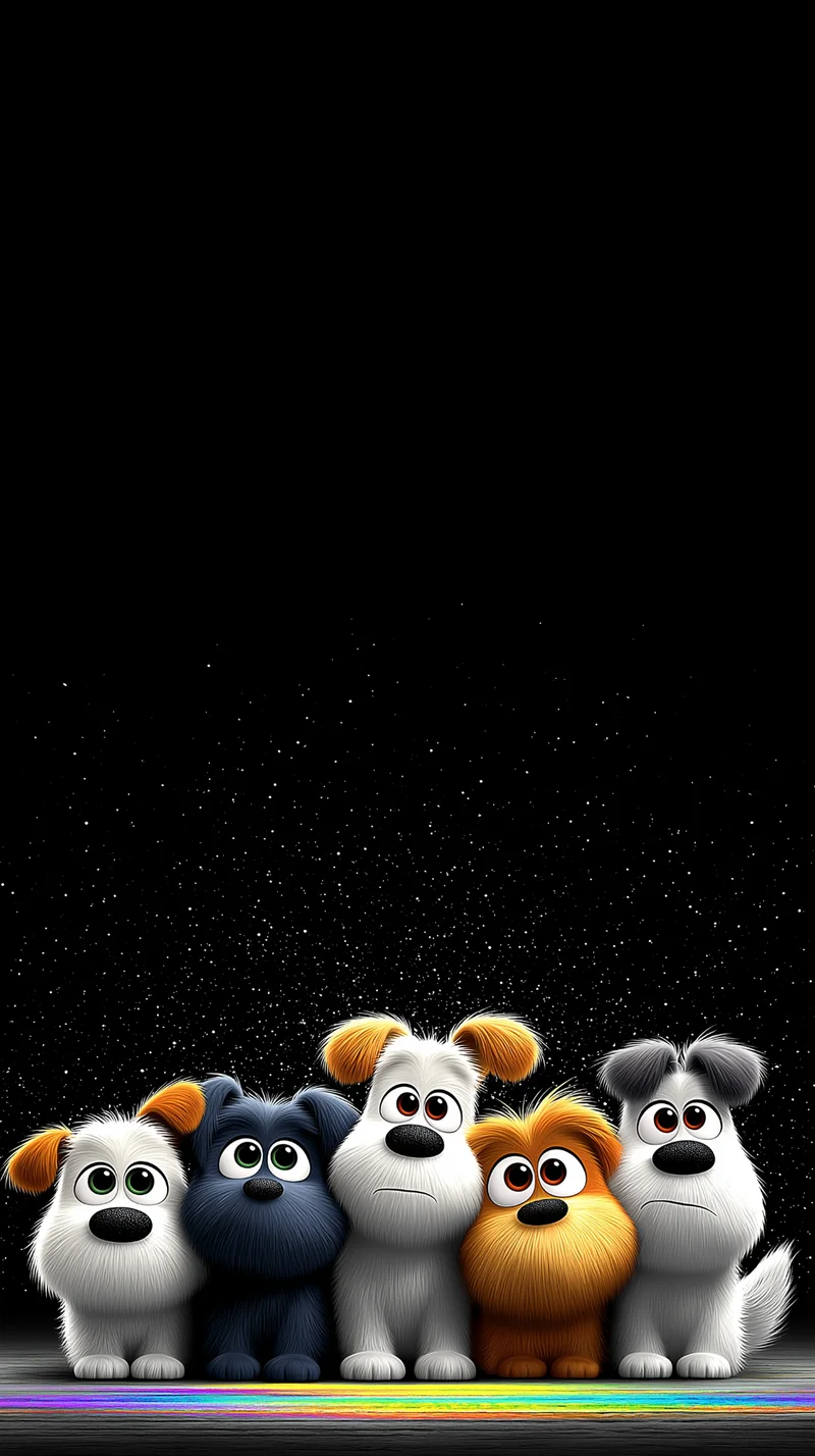  Cute Puppy Lineup with Minimal Dark Starry Wallpaper Wallpaper | Picmaze