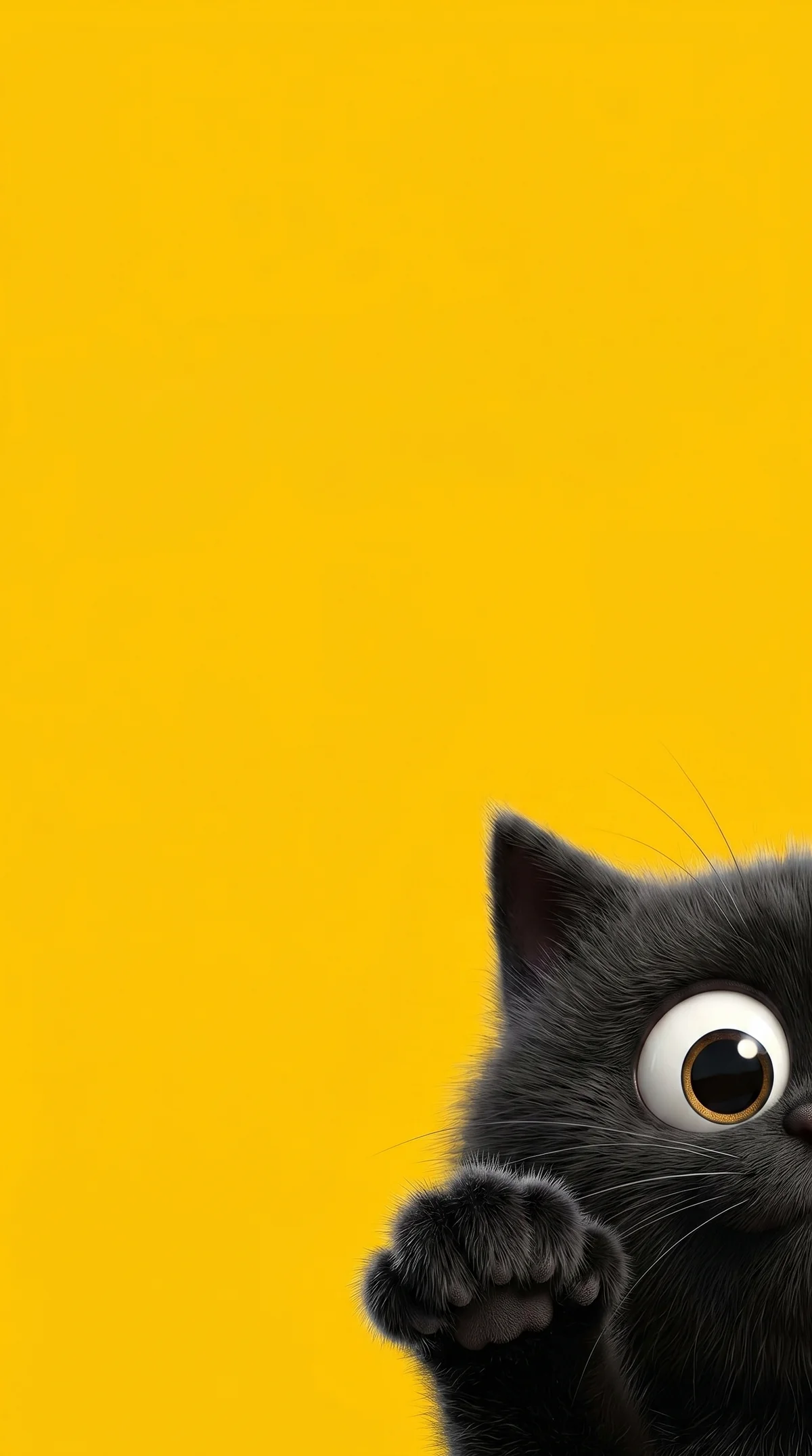 Wide-Eyed Black Kitten Wallpaper with Bright Yellow Glow wallpaper - Cat Wallpapers | Picmaze