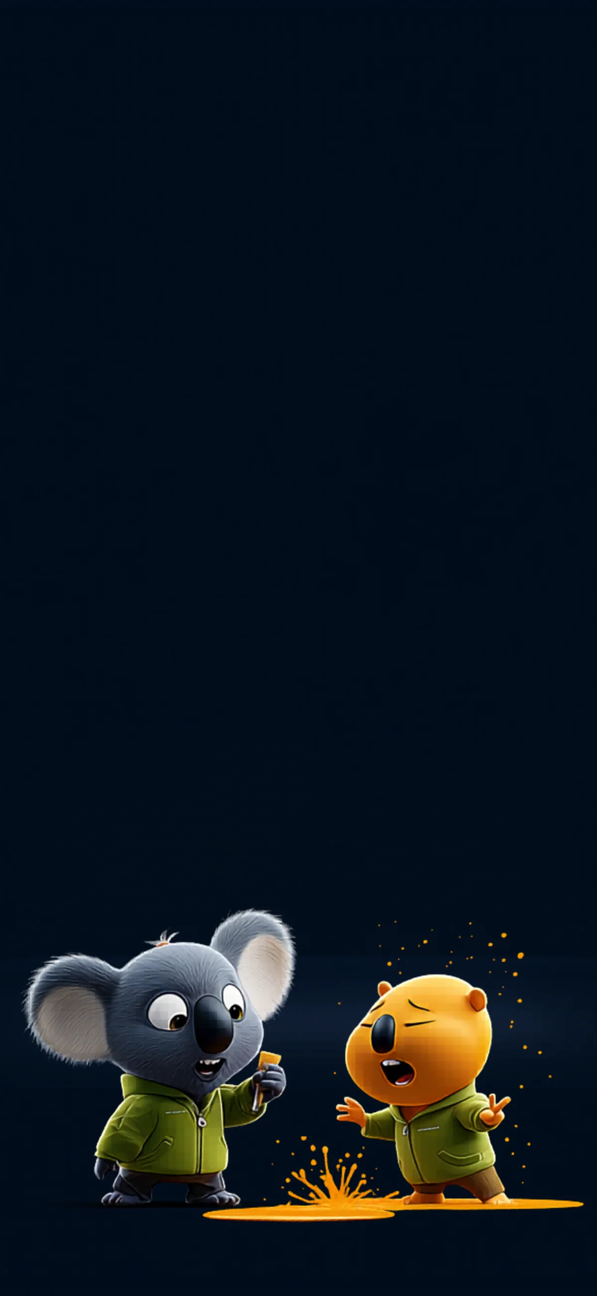 Cute Koala and Bear 3D Cartoon Dark iPhone Wallpaper wallpaper - ios wallpapers | Picmaze