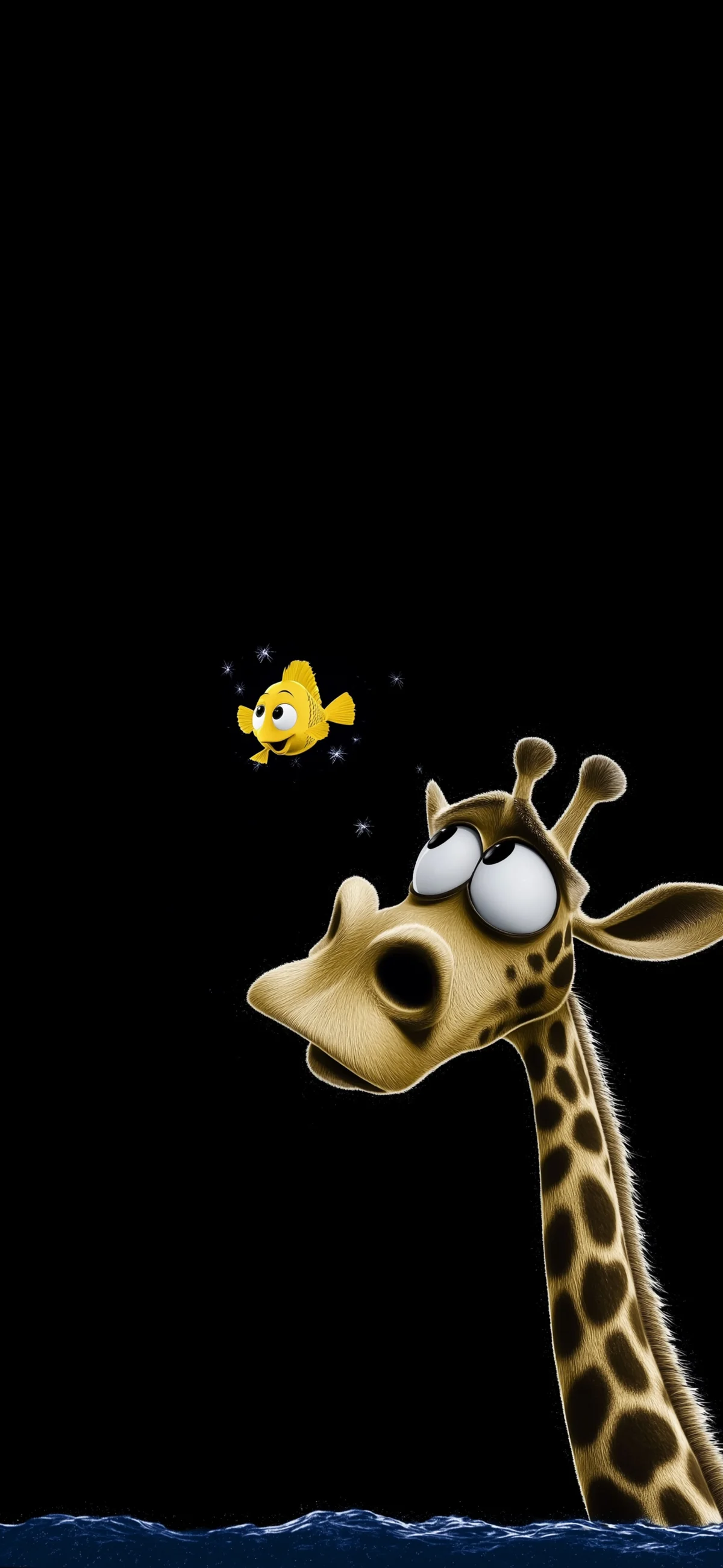 Funny Giraffe and Fish Dark Cartoon 4K iPhone Wallpaper wallpaper - ios wallpapers | Picmaze