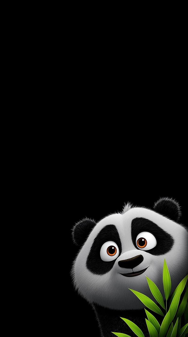 Minimal Panda Bamboo Wallpaper for Dark AMOLED Screens - Panda Wallpapers mobile Wallpaper | Picmaze