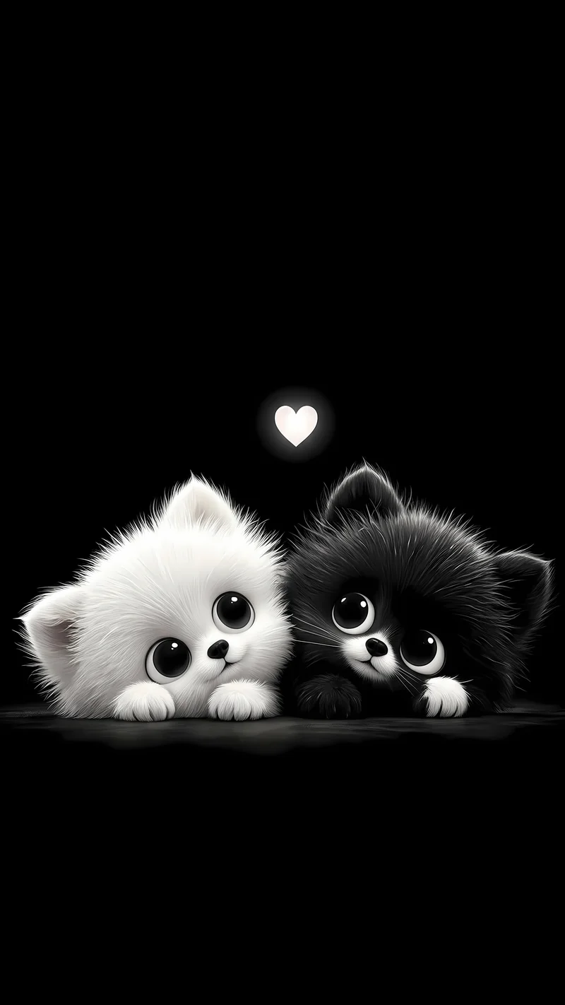 Black And White Kittens Cute AMOLED 4K Phone Wallpaper Wallpaper | Picmaze