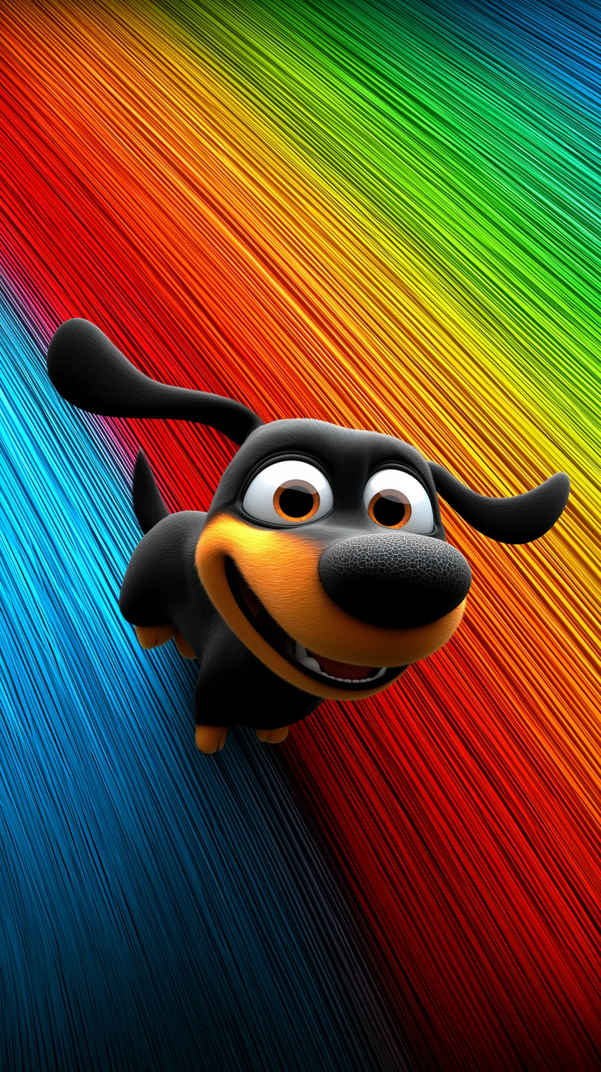 Energetic Cartoon Dog Rainbow Diagonal Lines HD Wallpaper wallpaper - Dogs wallpaper | Picmaze