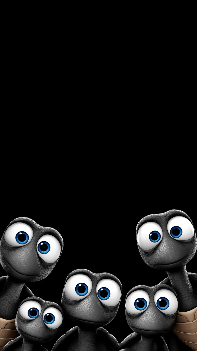Cute Turtle Corner Dark Wallpaper 4K Minimal HD - Turtle mobile Wallpaper | Picmaze