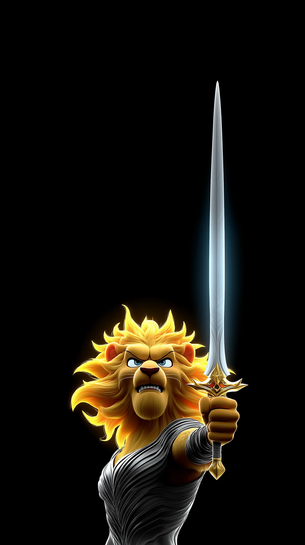 Golden Lion Warrior with Sword Dark AMOLED 4K Wallpaper wallpaper - Fantasy Wallpaper | Picmaze