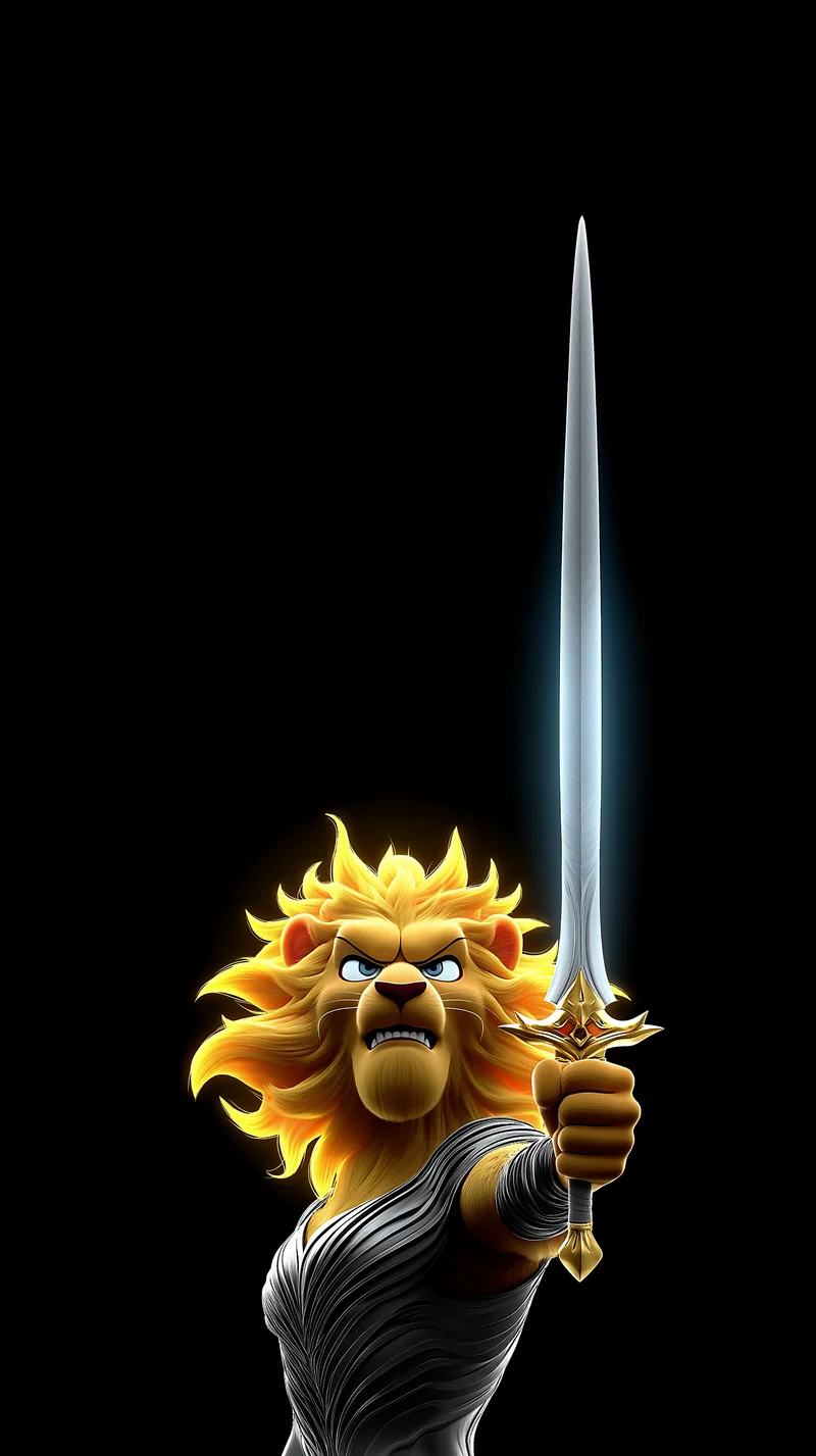 Golden Lion Warrior with Sword Dark AMOLED 4K Wallpaper - Fantasy Wallpaper mobile Wallpaper | Picmaze