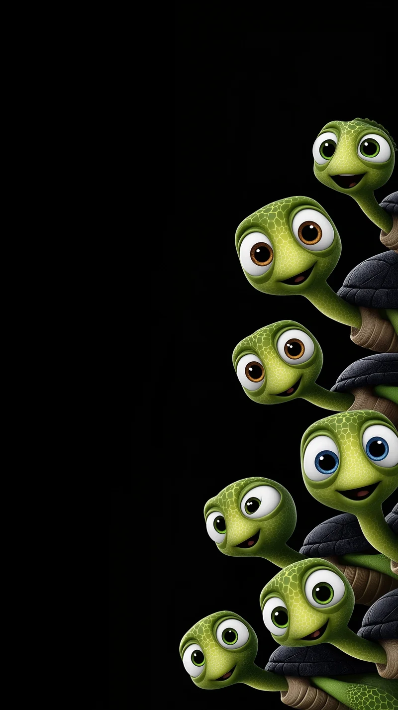 Cute Turtle Stack Wallpaper 4K Minimal Dark Aesthetic - Turtle mobile Wallpaper | Picmaze