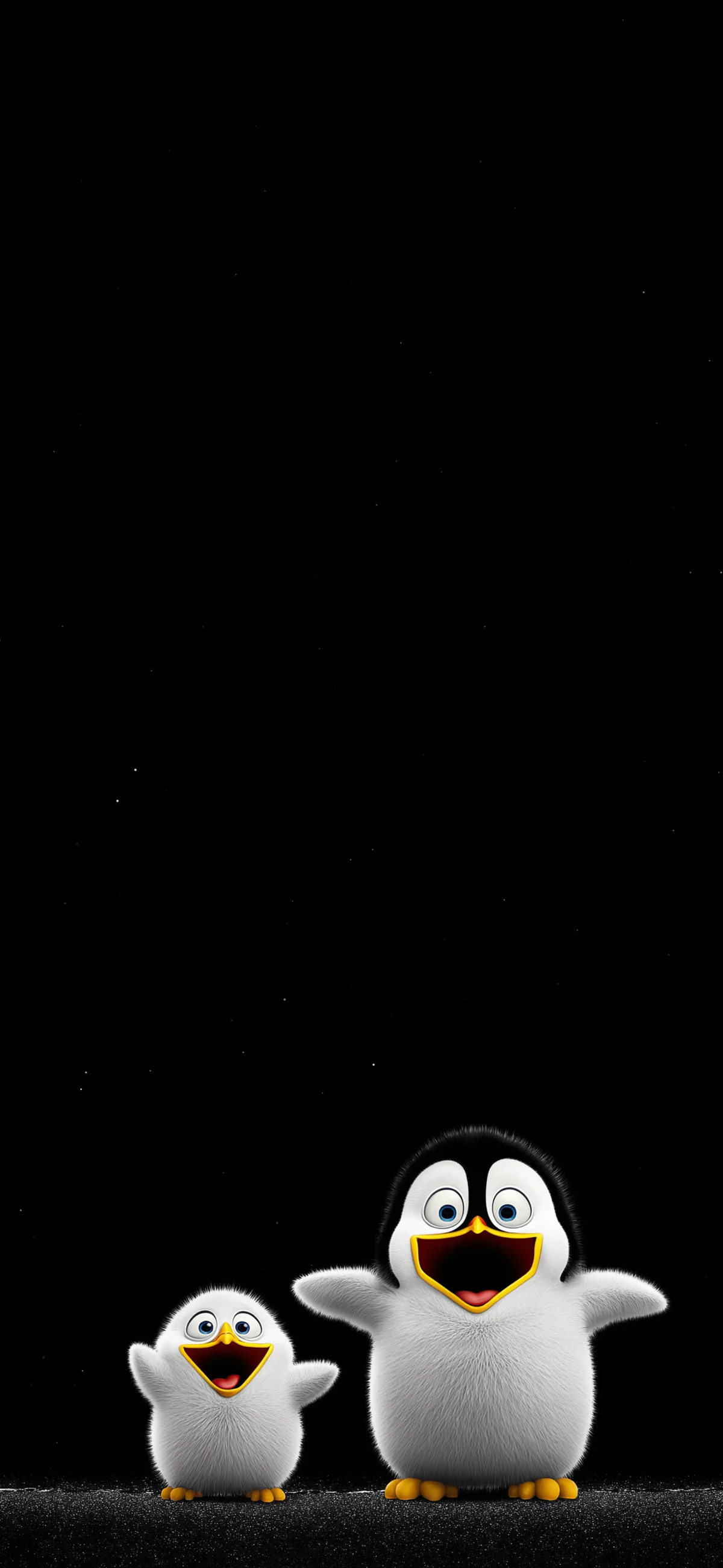 Cute Penguins Dark Minimal 4K Cartoon iPhone Wallpaper wallpaper - ios wallpapers | Picmaze