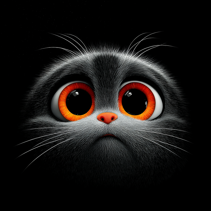 Cute Big Orange-Eyed Black Cat 4K Profile Picture profile picture