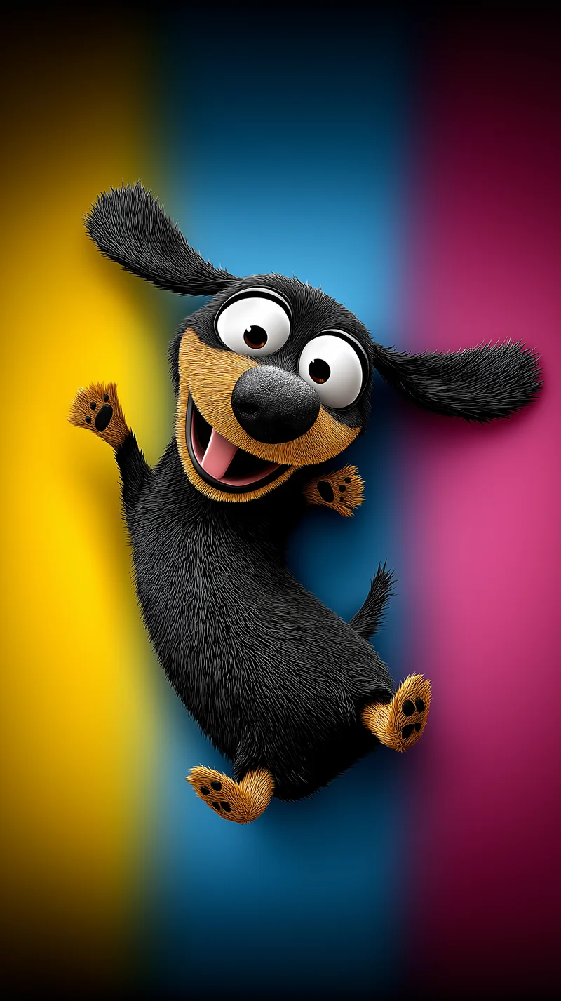 Playful Cartoon Dog Colorful Gradient Fun HD Wallpaper - Dogs wallpaper mobile Wallpaper | Picmaze