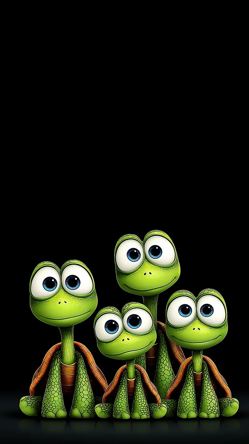 Cute Turtle Family Wallpaper 4K Dark Aesthetic HD - Turtle mobile Wallpaper | Picmaze