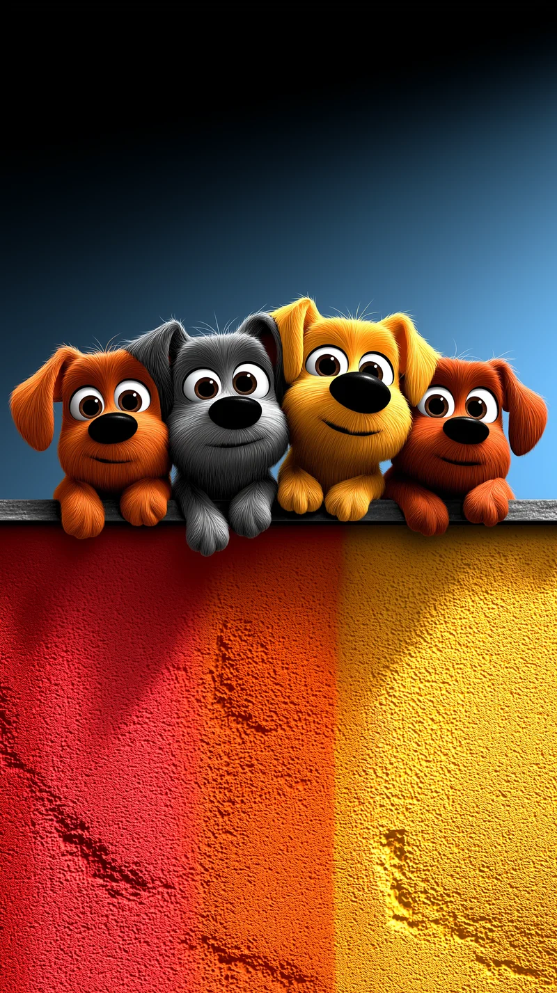 Cute Puppy Line on Color Wall Bright Minimal Aesthetic Wallpaper - Dogs wallpaper mobile Wallpaper | Picmaze