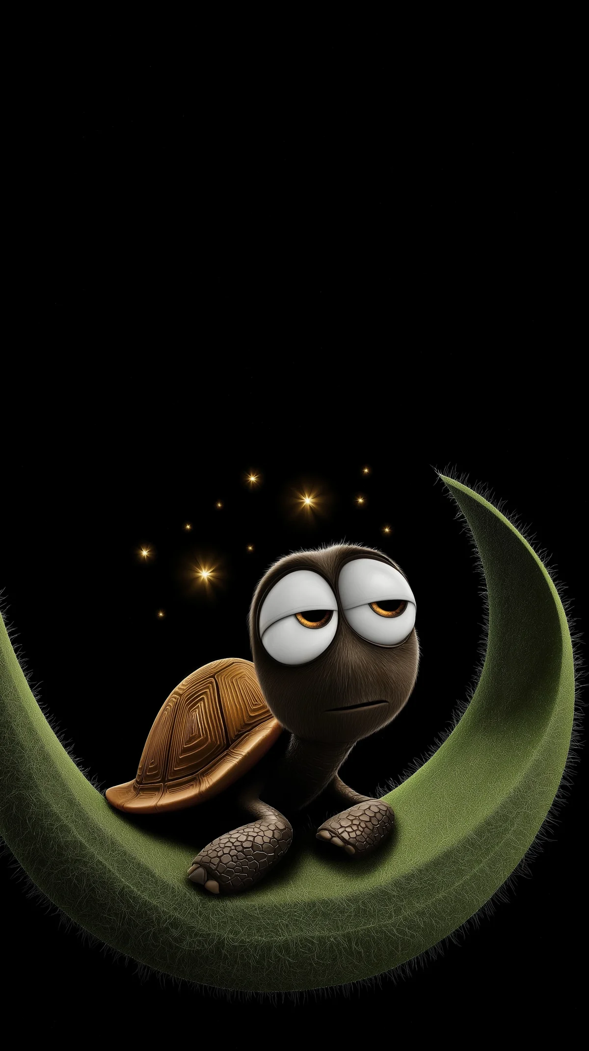Sleepy Turtle on Crescent Moon Dark Cute Wallpaper wallpaper - Turtle | Picmaze