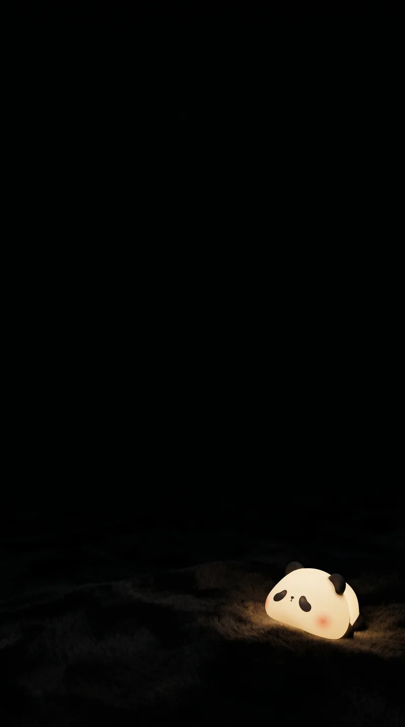 Minimal Panda Glow Wallpaper with Dark Cozy Aesthetic - Panda Wallpapers mobile Wallpaper | Picmaze