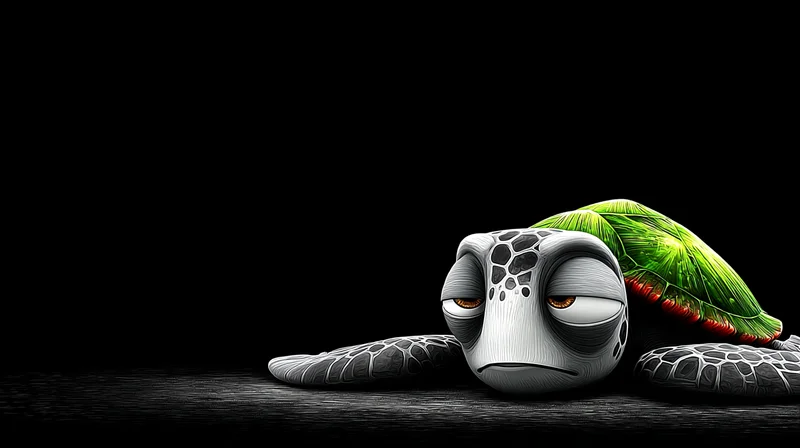 Sleepy Turtle 4K Desktop Wallpaper HD Dark Minimal Aesthetic - pc wallpapers desktop Wallpaper | Picmaze