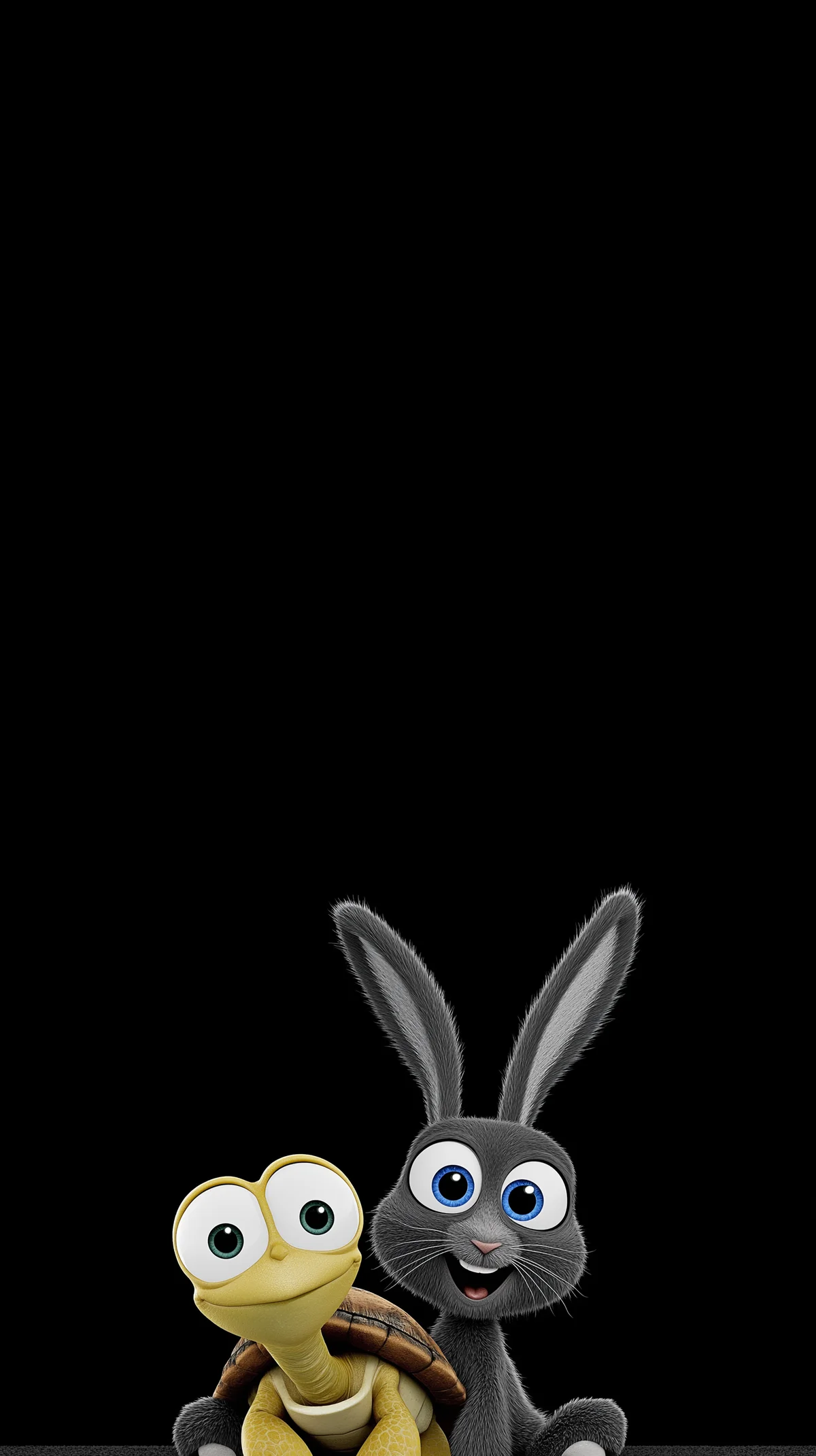 Cute Bunny and Turtle Minimal Black Background Wallpaper wallpaper - 3D Wallpaper | Picmaze