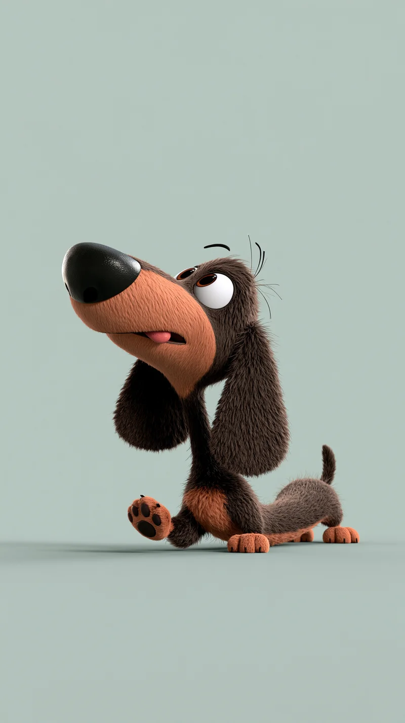 Cartoon Dachshund Dog Cute Minimalist 4K Phone Wallpaper Wallpaper | Picmaze
