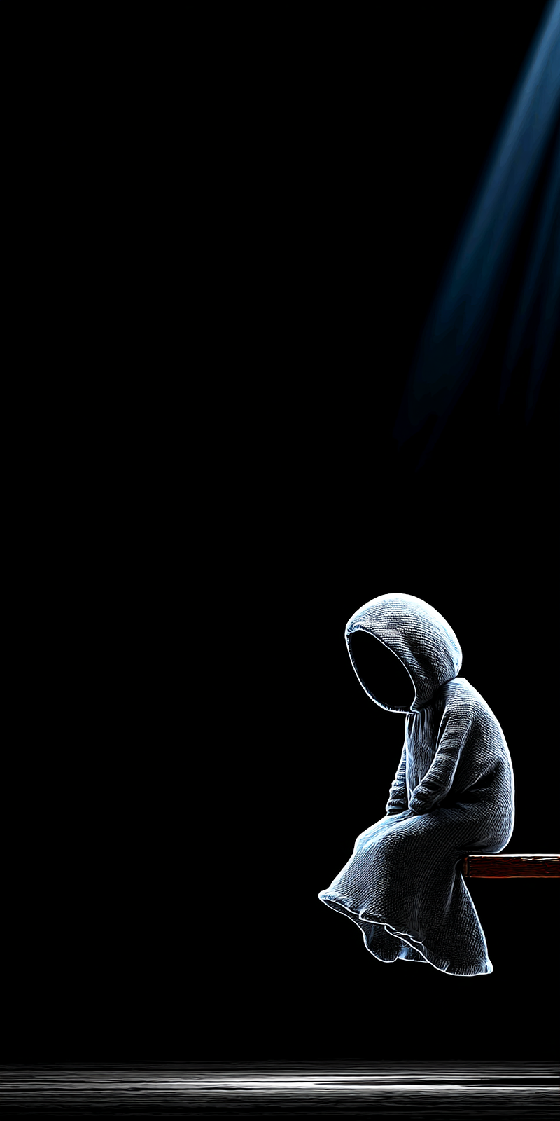 Sad Sitting Ghost Wallpaper – Dark Minimal Spooky Ghost Android ...