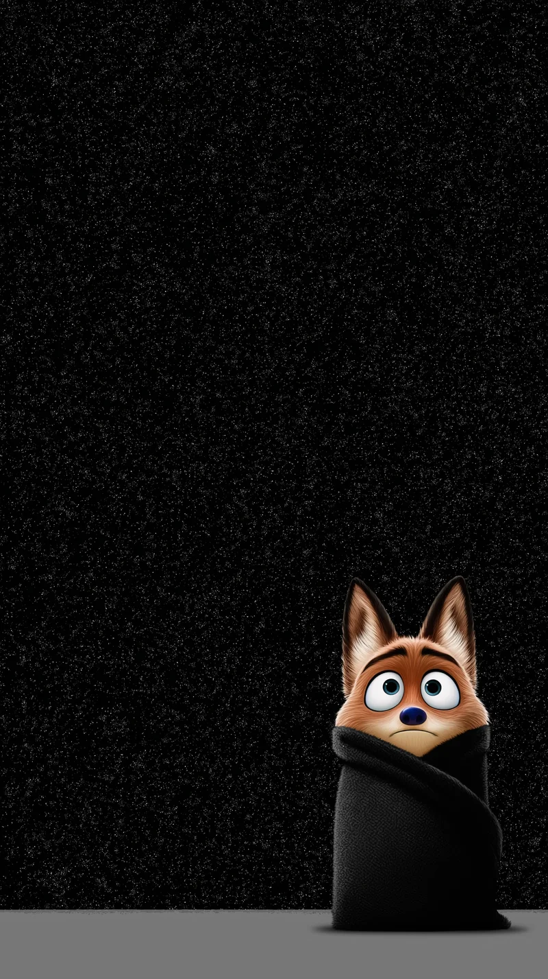 Cute Wrapped Fox Wallpaper with Dark Space Aesthetic - Cute Animal Wallpapers mobile Wallpaper | Picmaze