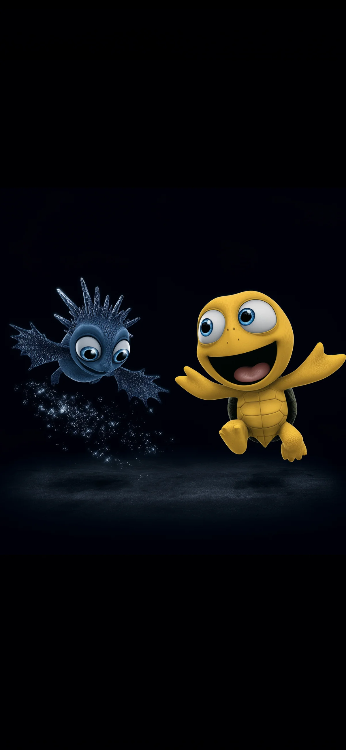Cute Turtle and Dragon Dark Fantasy 4K Cartoon Wallpaper wallpaper - ios wallpapers | Picmaze