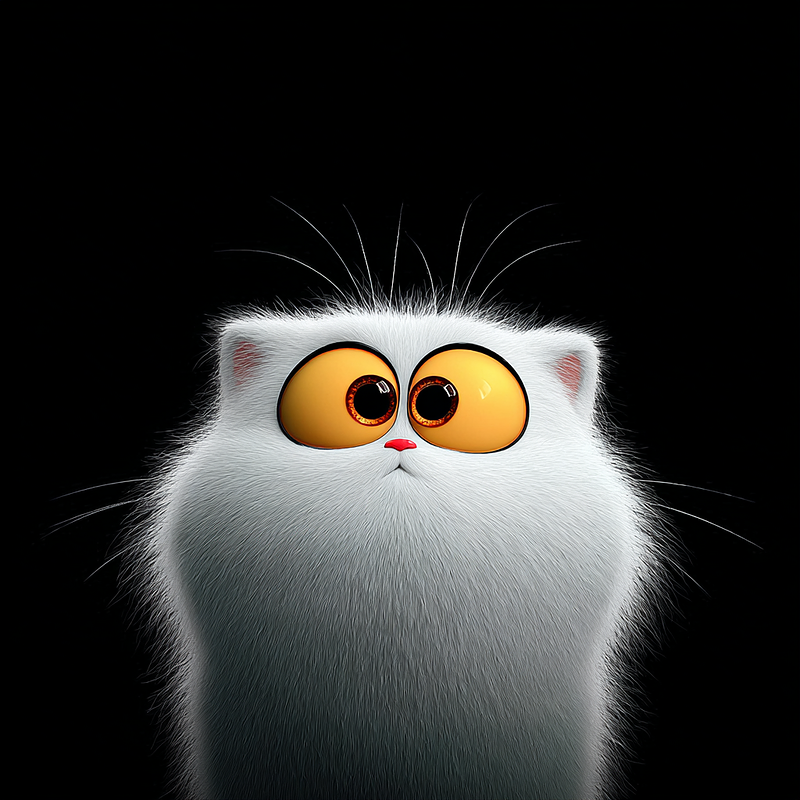 Cute Fluffy White Cat 4K Big Eyes Profile Picture profile picture