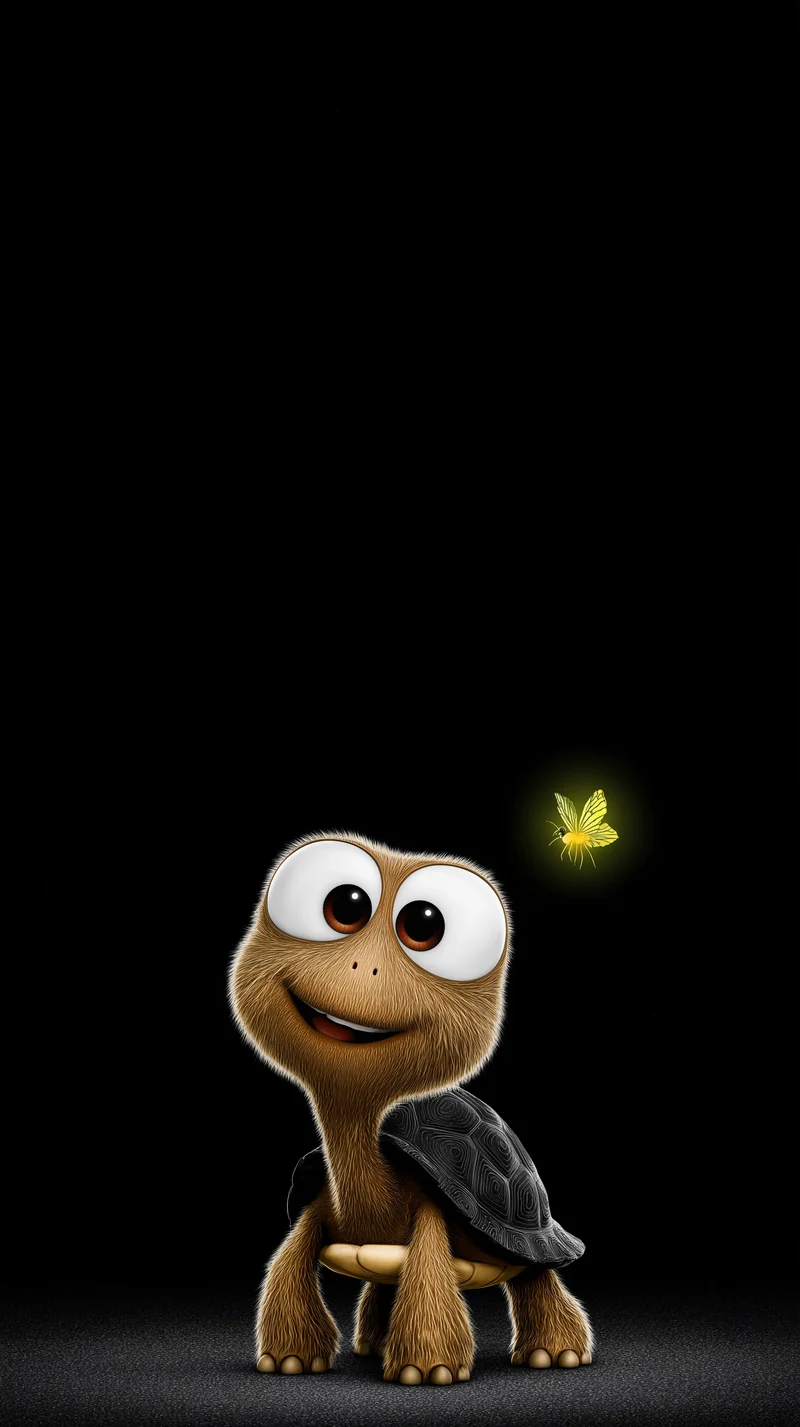 Cute Brown Turtle Wallpaper with Glowing Butterfly HD - Turtle mobile Wallpaper | Picmaze