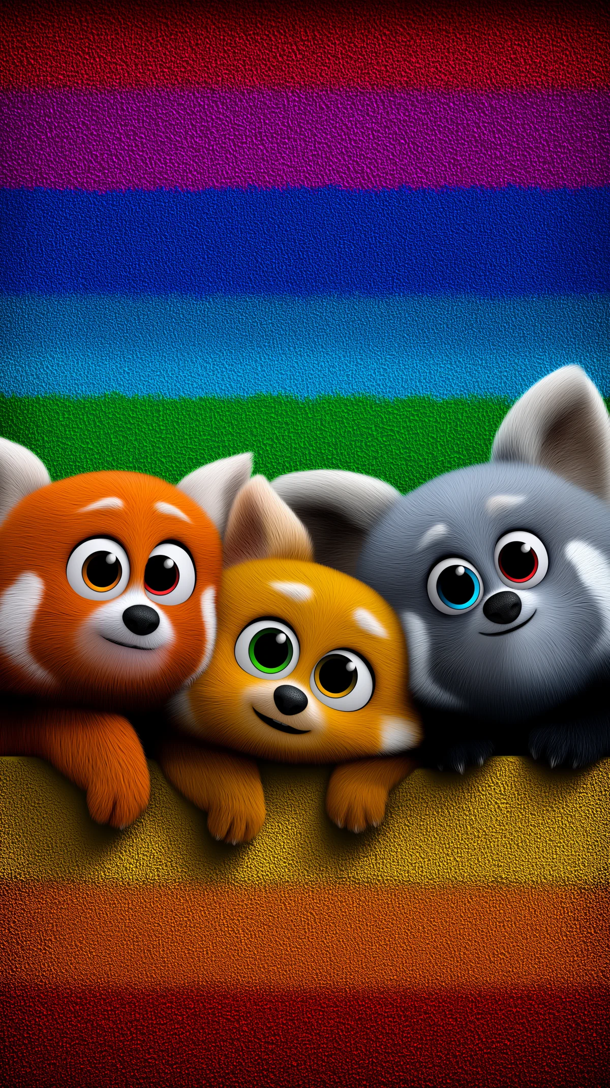 Rainbow Cartoon Panda Friends Cute HD Phone Wallpaper wallpaper - Panda Wallpapers | Picmaze
