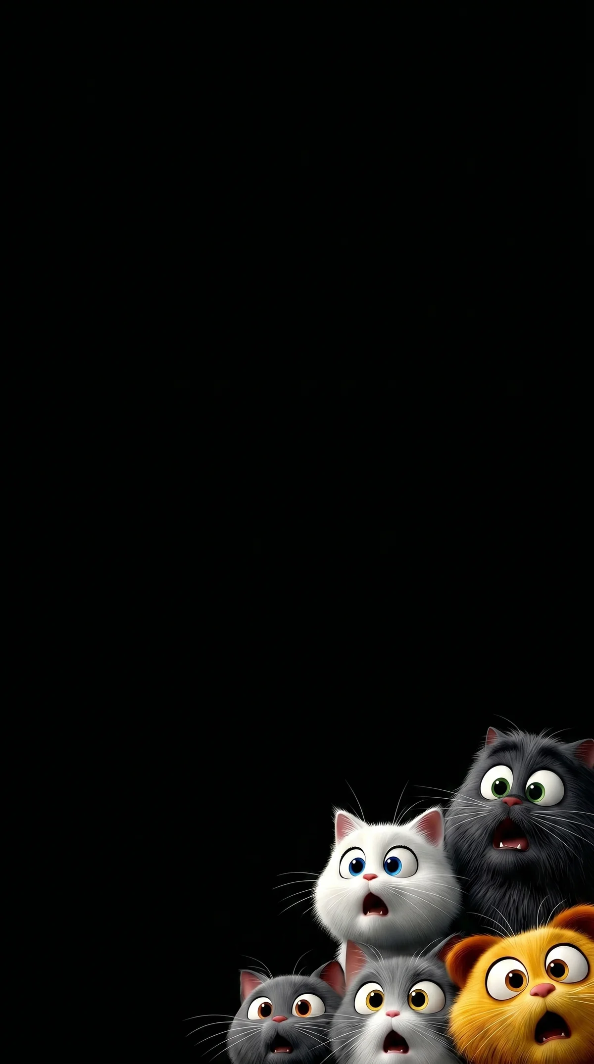 Funny Cartoon Cats Peeking Corner Dark Minimal 4K wallpaper - Cat Wallpapers | Picmaze