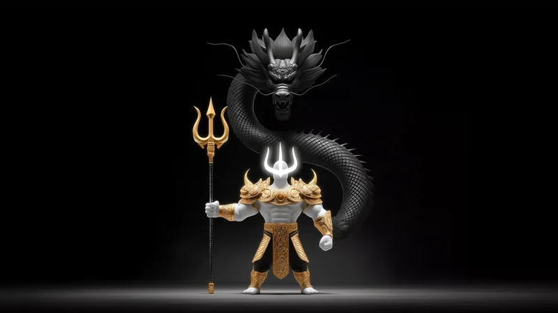 Dark Dragon Guardian with Trident 4K AMOLED Wallpaper - Fantasy Wallpaper desktop Wallpaper | Picmaze