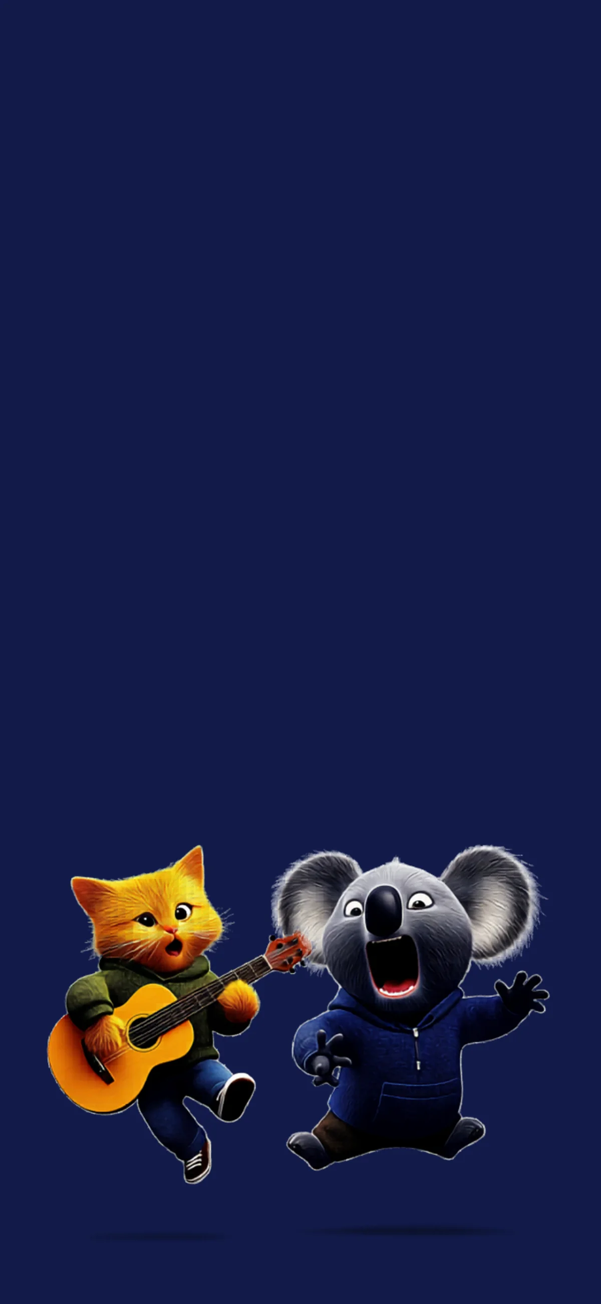 Cute Cat Guitar and Koala 3D Cartoon iPhone Wallpaper wallpaper - ios wallpapers | Picmaze