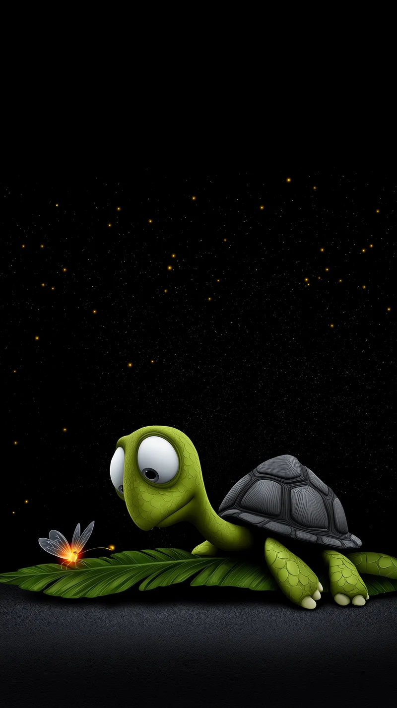 Cute Turtle and Firefly Night Wallpaper for Phones - Turtle mobile Wallpaper | Picmaze
