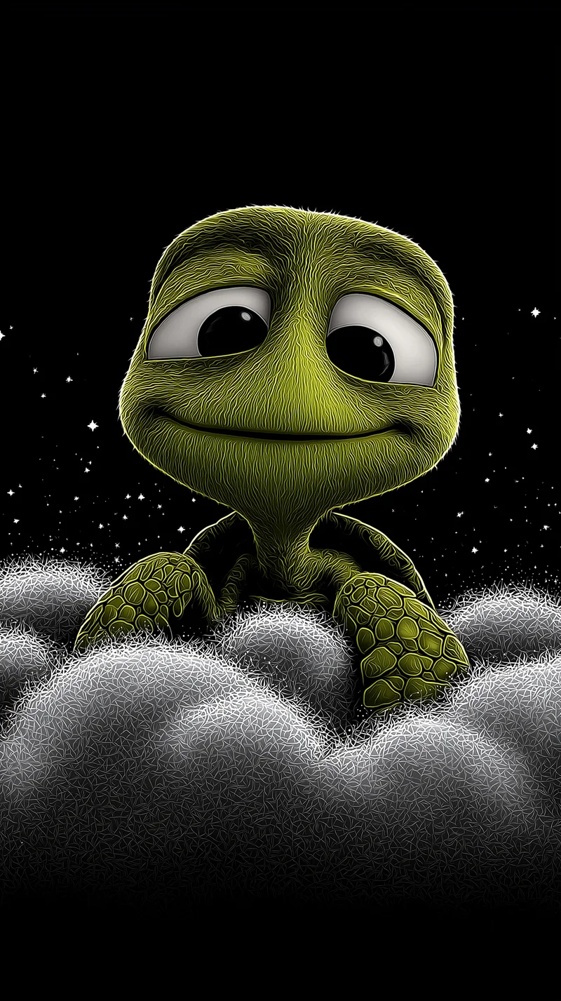 Dreamy Turtle on Clouds Dark Aesthetic Wallpaper HD - Turtle mobile Wallpaper | Picmaze