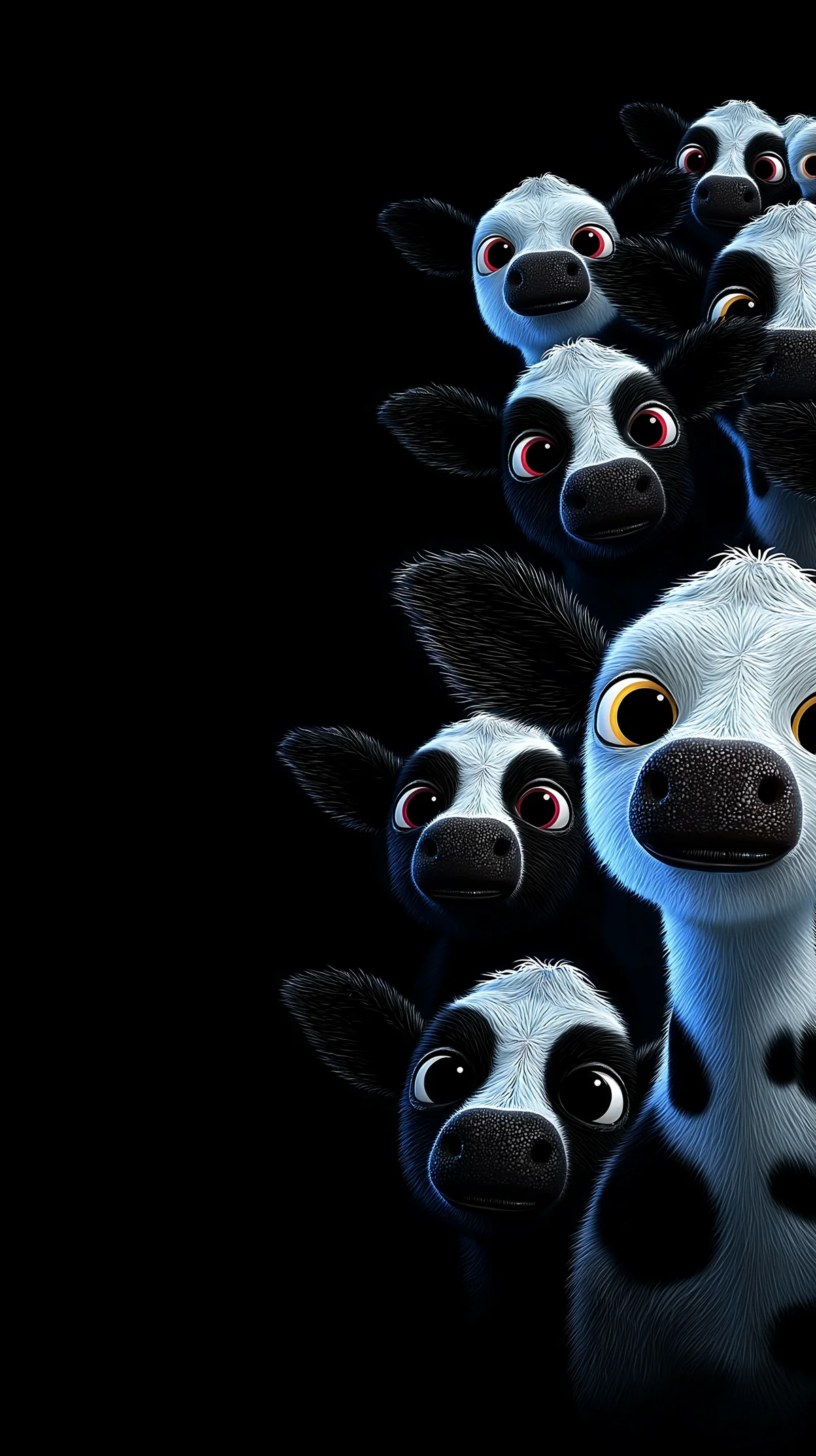 Neon Glow Baby Cow Wallpaper with Dark Aesthetic Edge wallpaper - cow | Picmaze
