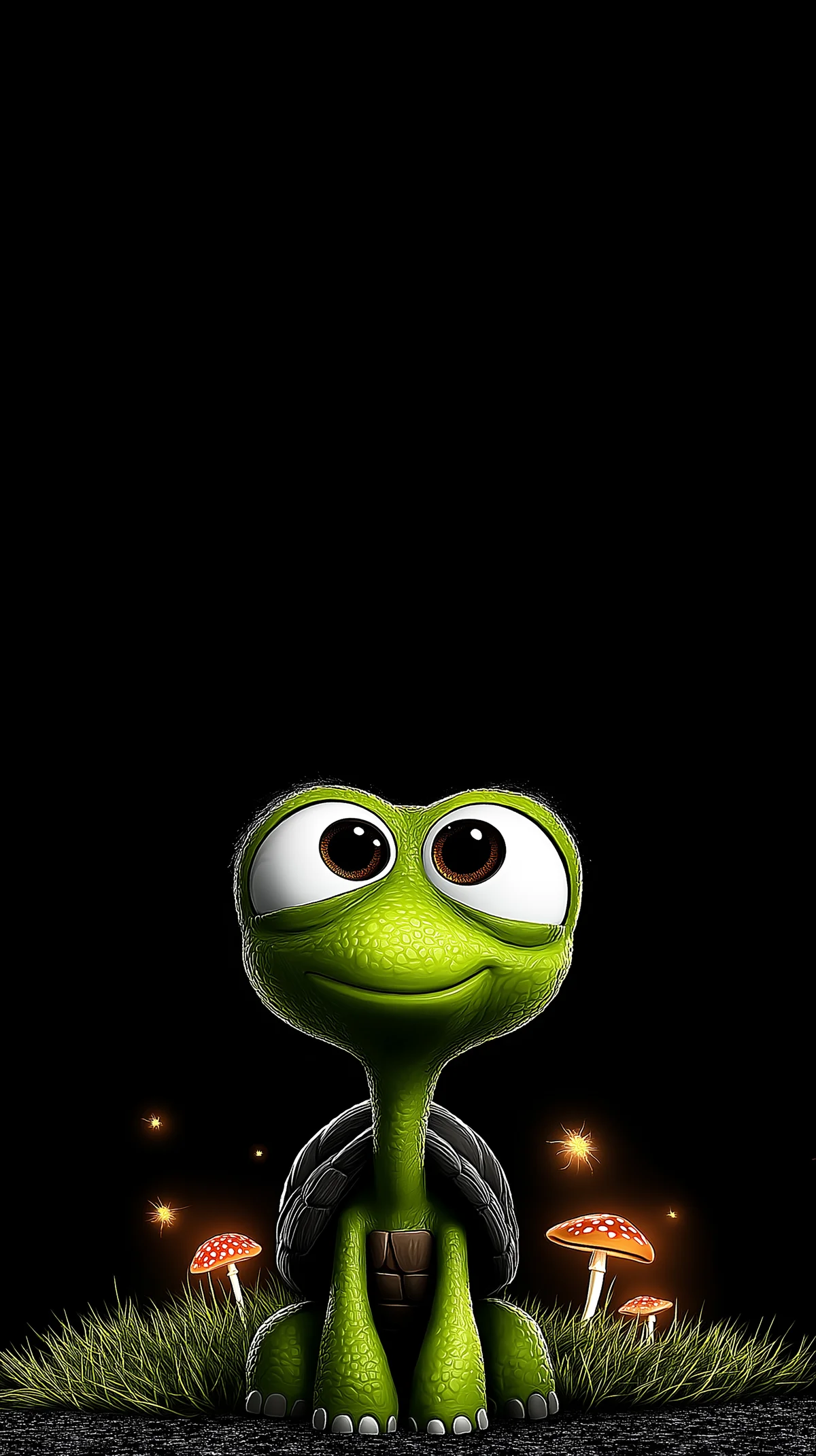 Cute Turtle Mushroom Night Wallpaper for AMOLED Screens wallpaper - Turtle | Picmaze