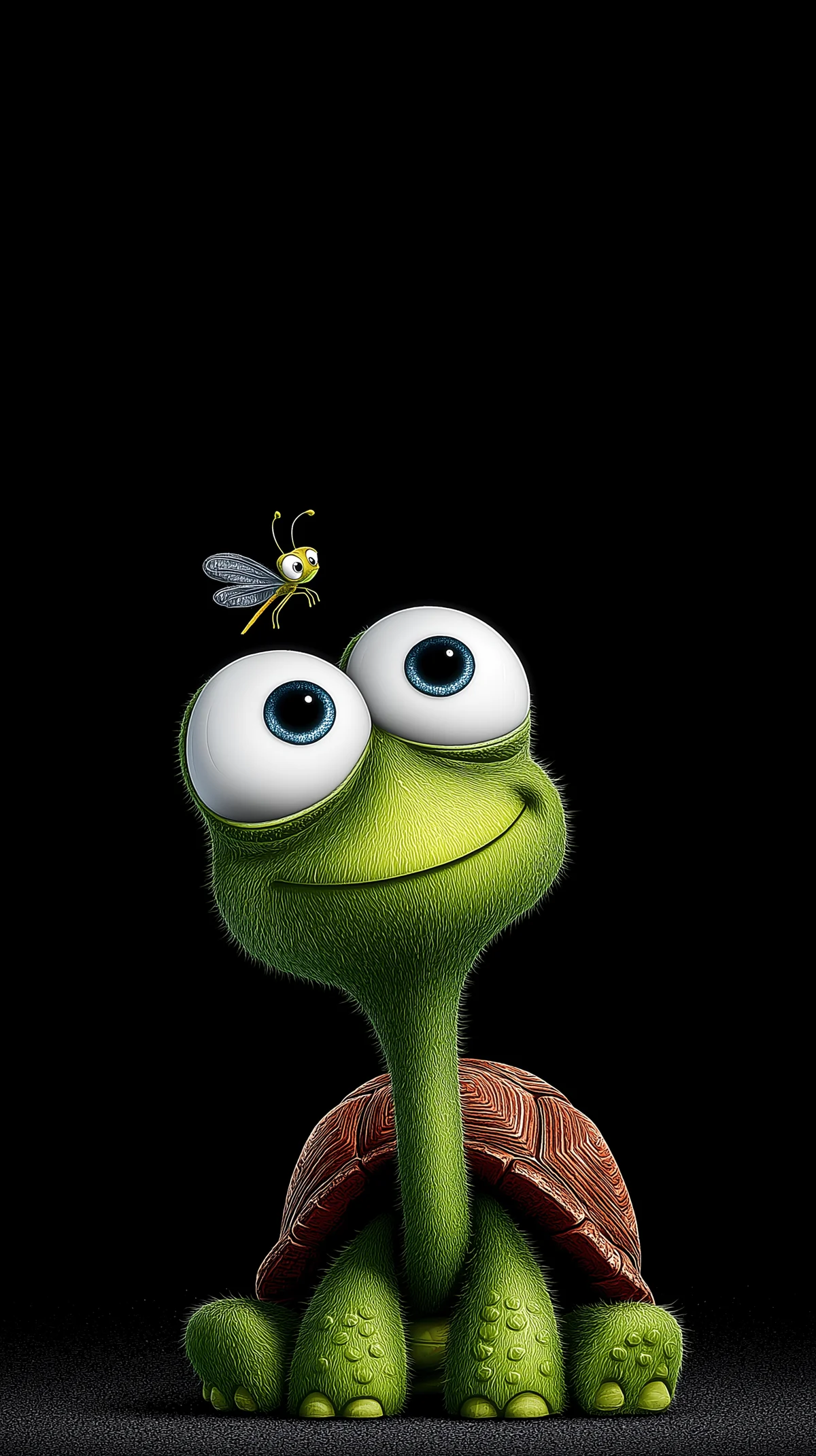 Cute Long Neck Turtle Wallpaper with Cartoon Dragonfly wallpaper - Turtle | Picmaze