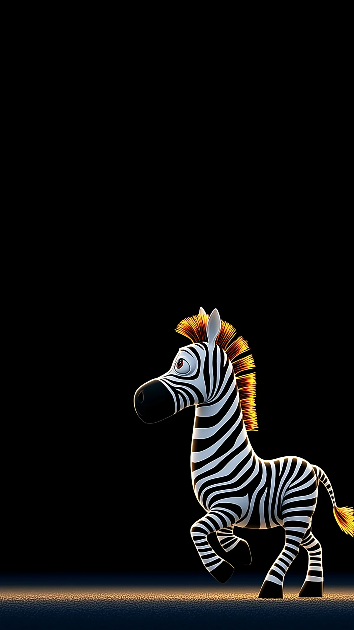 Minimal Cartoon Zebra Wallpaper with Neon Mane Glow wallpaper - Zebra wallpapers | Picmaze