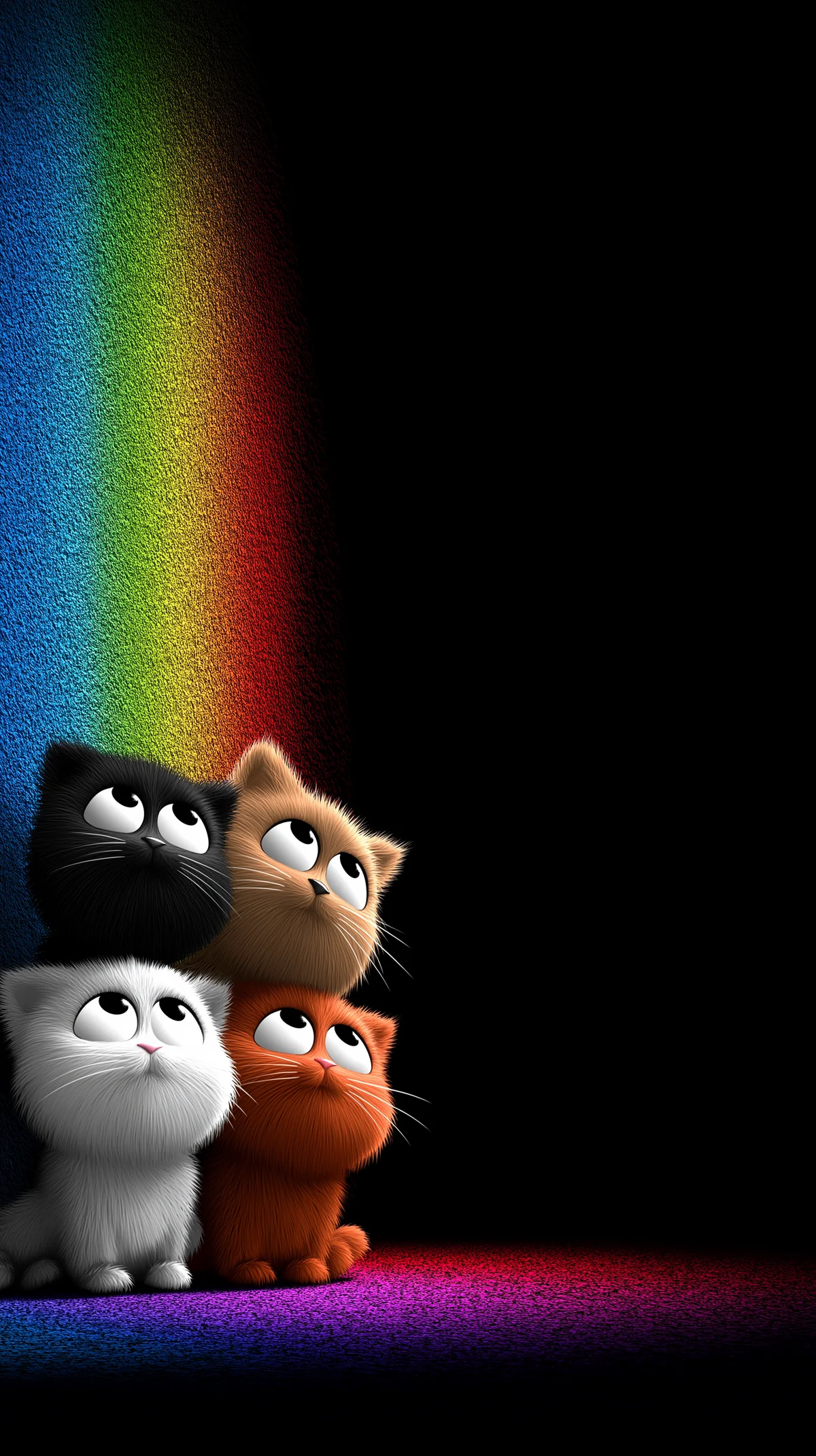 Cute Cats Looking Up Wallpaper with Minimal Rainbow Light wallpaper - Cat Wallpapers | Picmaze