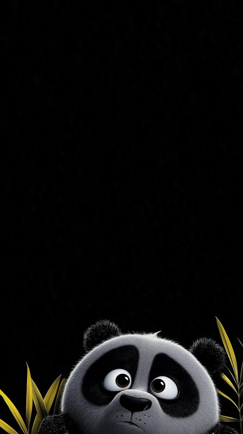 Minimal Panda Face Wallpaper with Dark Aesthetic Style - Panda Wallpapers mobile Wallpaper | Picmaze