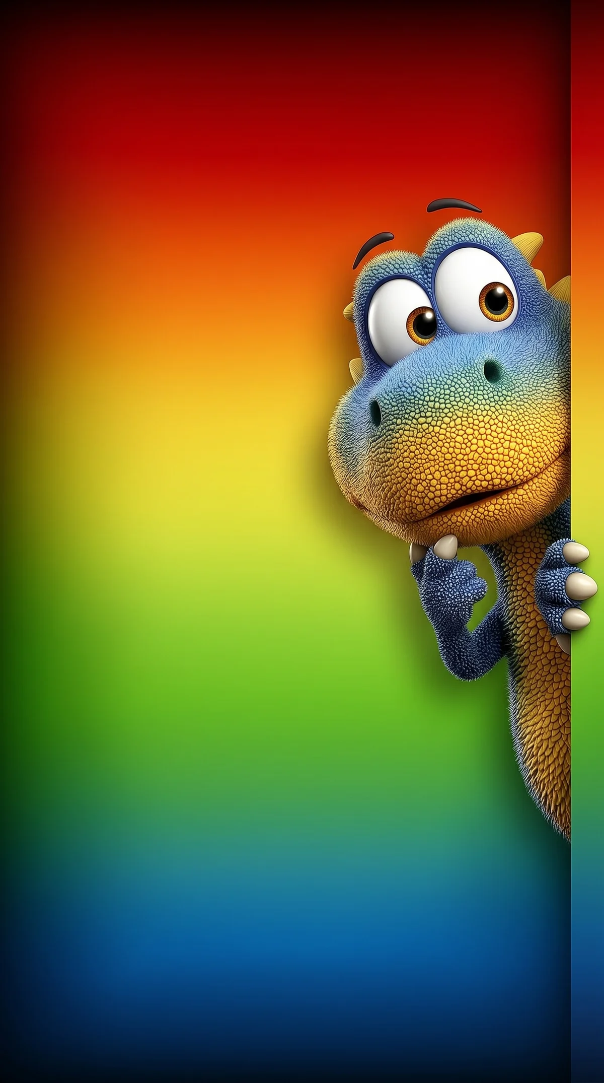 Funny Peekaboo Dinosaur Wallpaper with Rainbow Gradient wallpaper - Fantasy Wallpaper | Picmaze