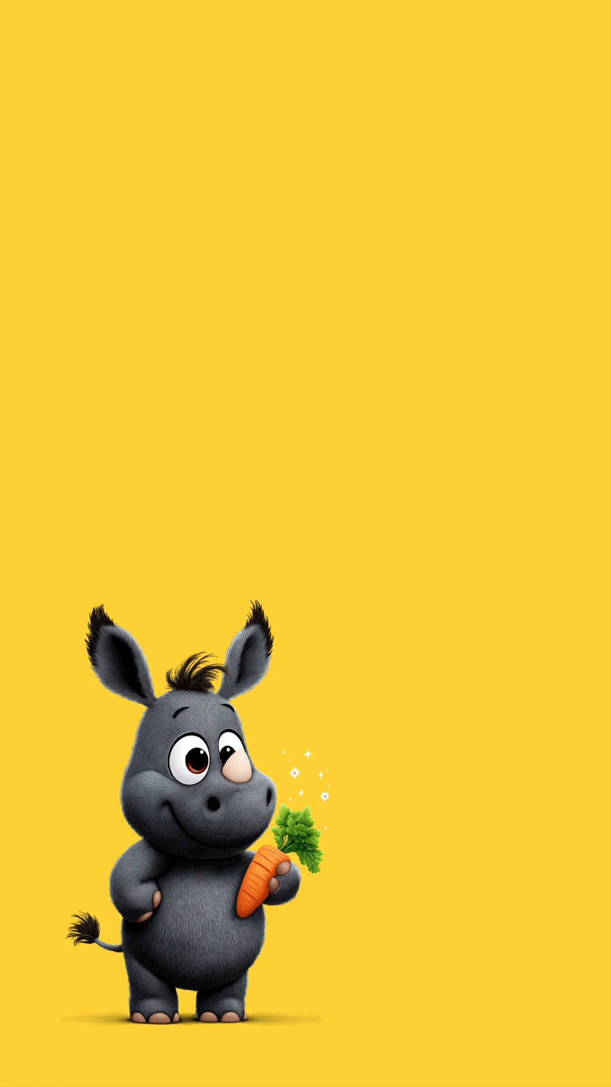 Cute Rhino with Carrot Minimal Yellow Cartoon Wallpaper wallpaper - 3D Wallpaper | Picmaze