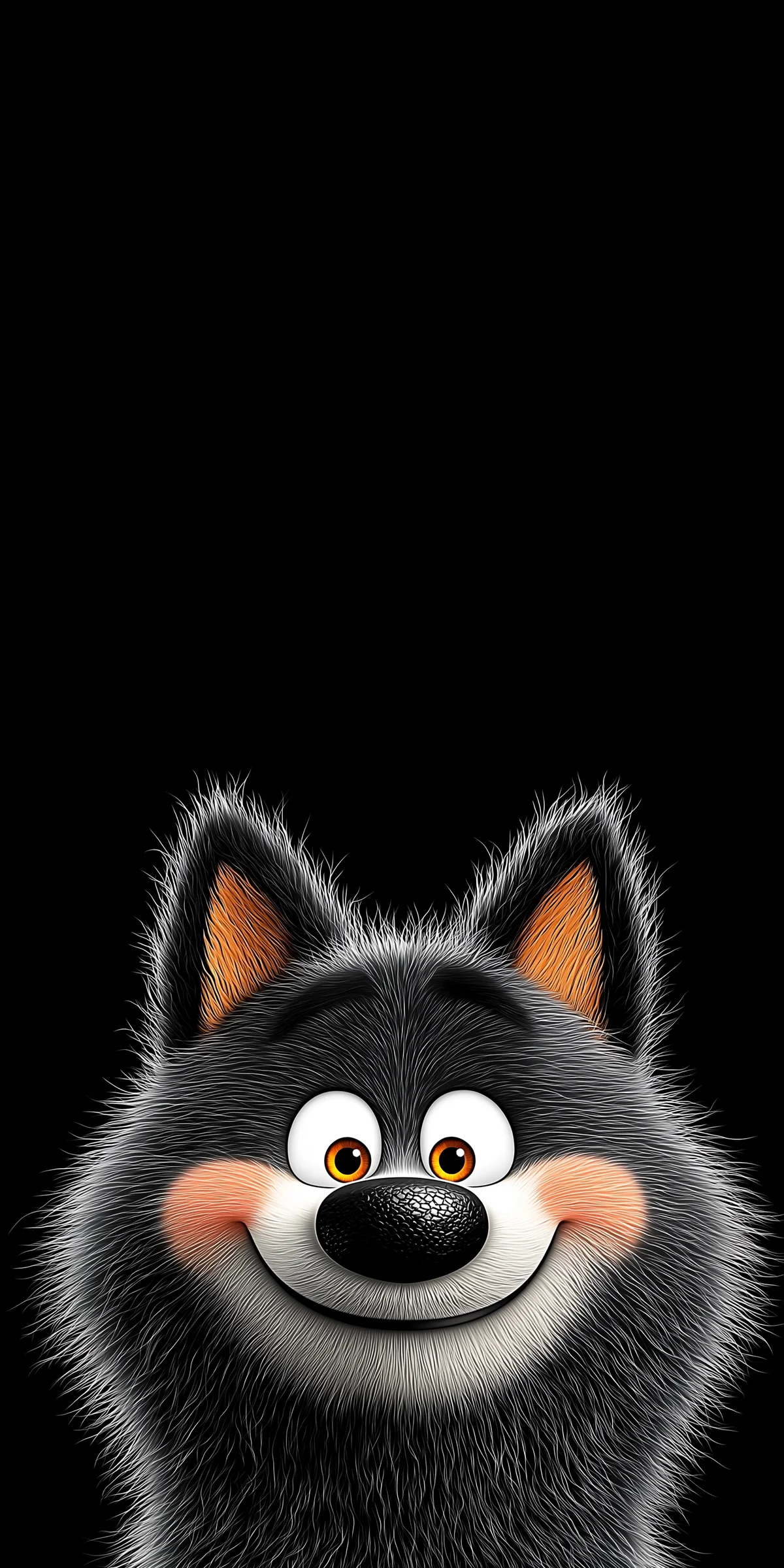 Cute Smiling Wolf Wallpaper for Dark AMOLED Screens wallpaper - ios wallpapers | Picmaze