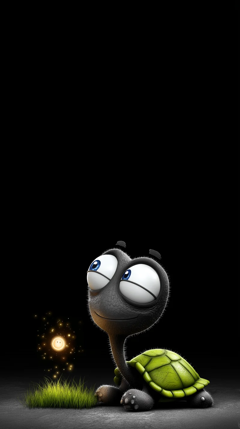 Dreamy Turtle and Firefly Dark Aesthetic Wallpaper - Turtle mobile Wallpaper | Picmaze