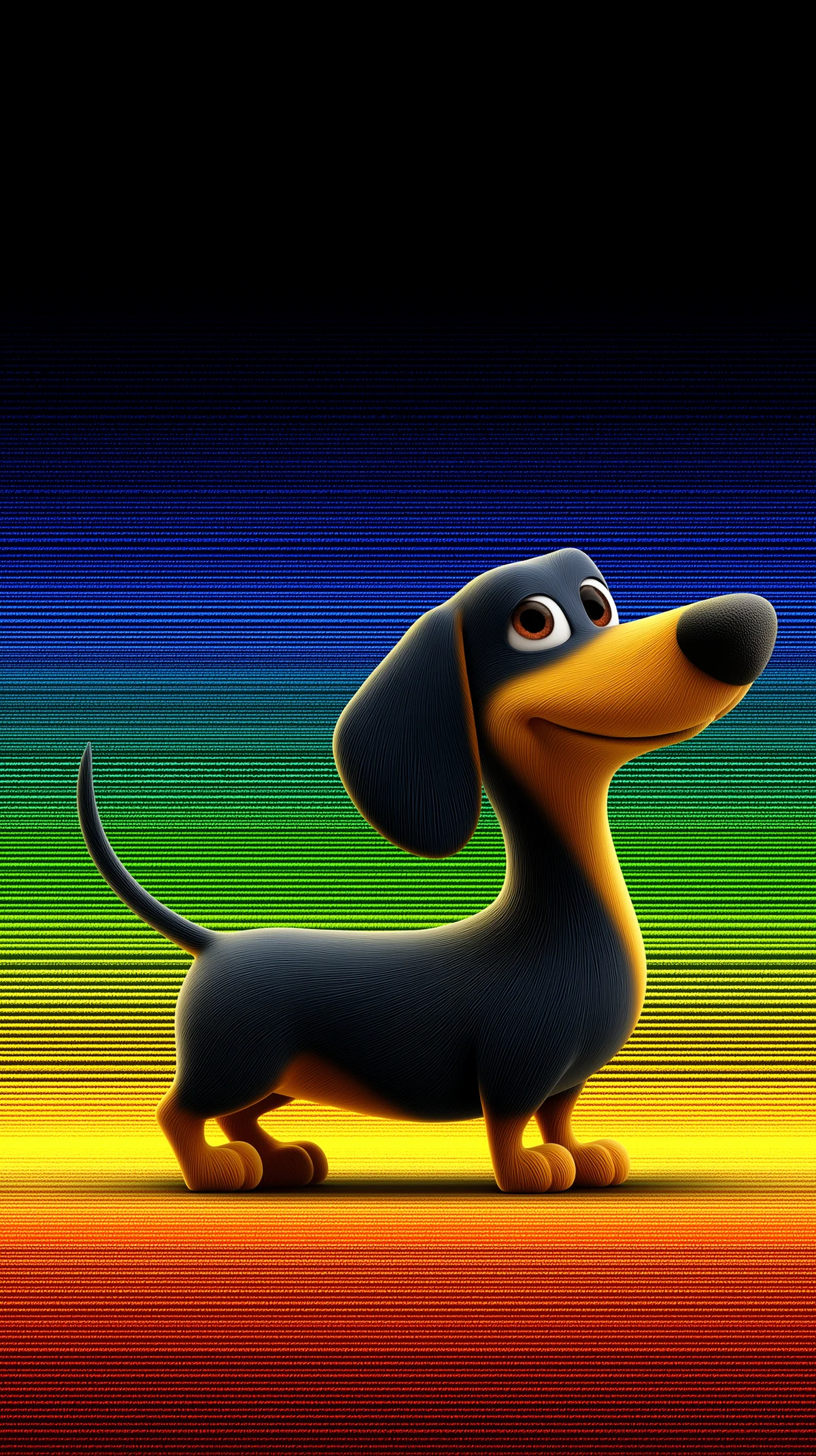 Minimal Cartoon Dachshund Rainbow Lines Aesthetic Wallpaper wallpaper - Dogs wallpaper | Picmaze