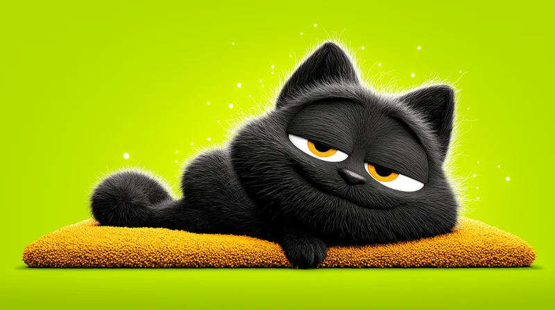 Lazy Black Cat Neon Green Aesthetic Cartoon Wallpaper - Cat Wallpapers desktop Wallpaper | Picmaze