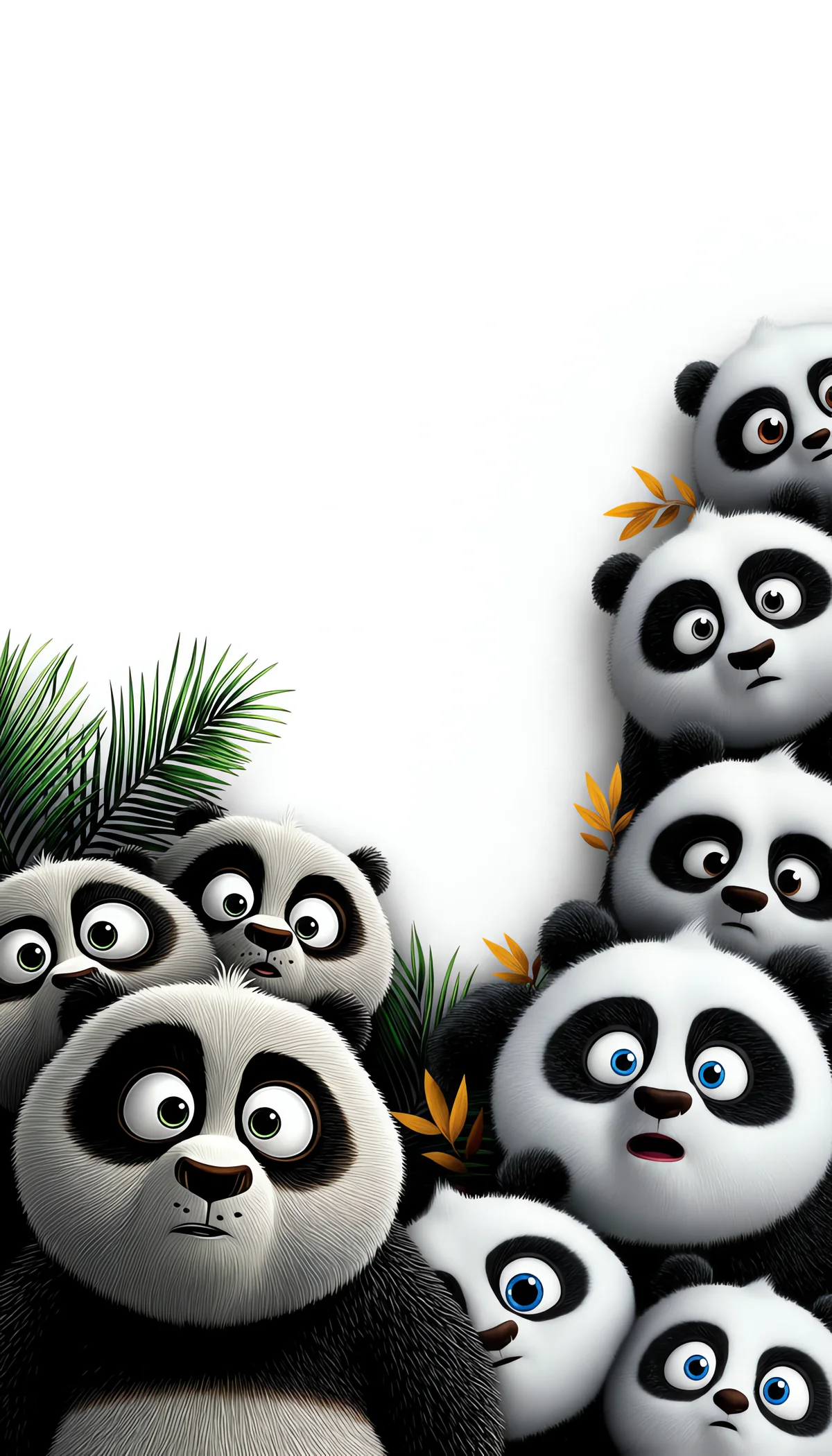 Cute Panda Group Corner Design Clean Minimal Wallpaper wallpaper - Panda Wallpapers | Picmaze