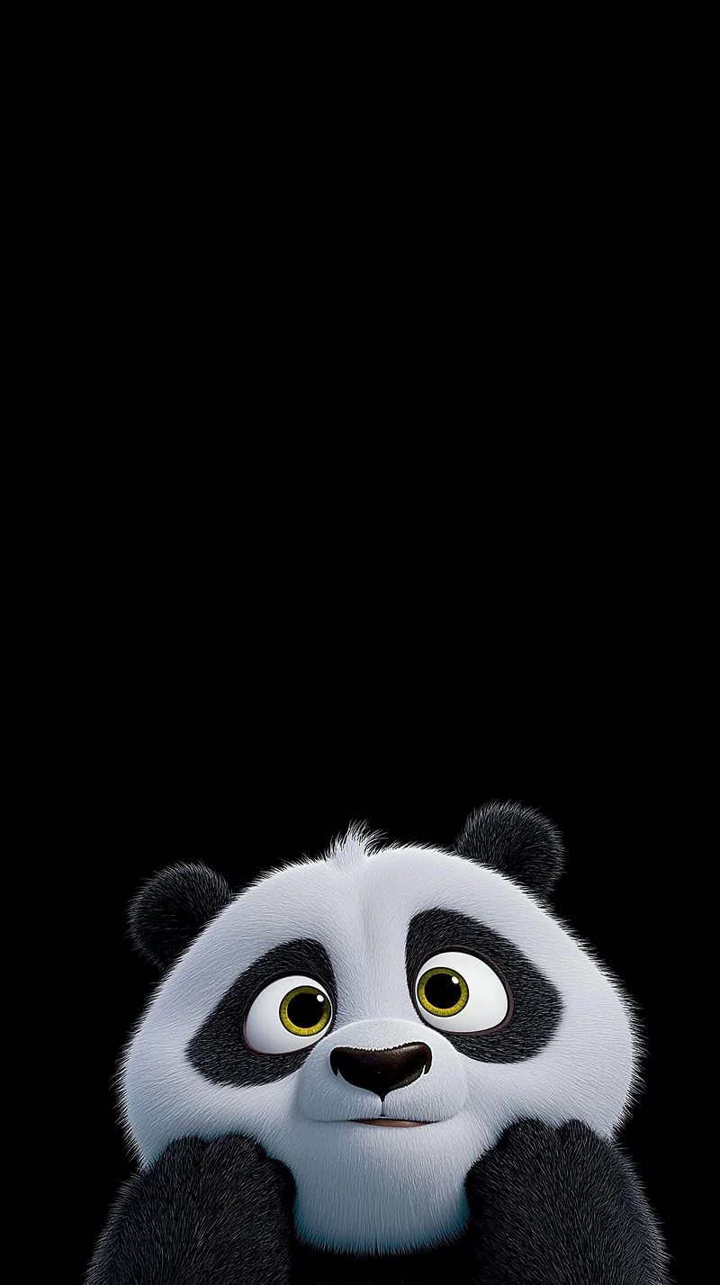 Cute Panda Face Wallpaper with Black AMOLED Background - Panda Wallpapers mobile Wallpaper | Picmaze
