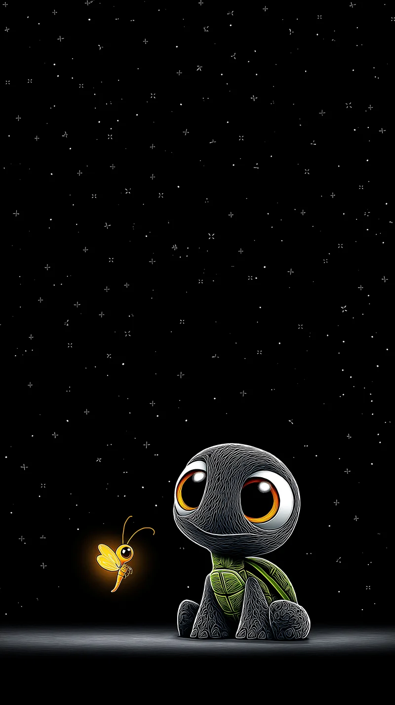 Dark Aesthetic Turtle and Firefly Night Sky Wallpaper Wallpaper | Picmaze